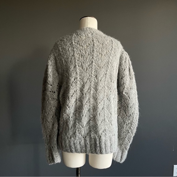 St. Roche Alpaca Knit Cardigan • Ethical Knitwear • Gray • Size L - Picture 5 of 10